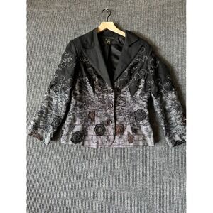 Cartise Women Mixed Coquette Goth Floral Lace Dark Romance Victorian Blazer 8